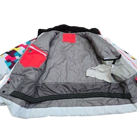 OBERMEYER ~ Women’s White and Color-block Ski/Snow Jacket size L - Picture 6 of 11